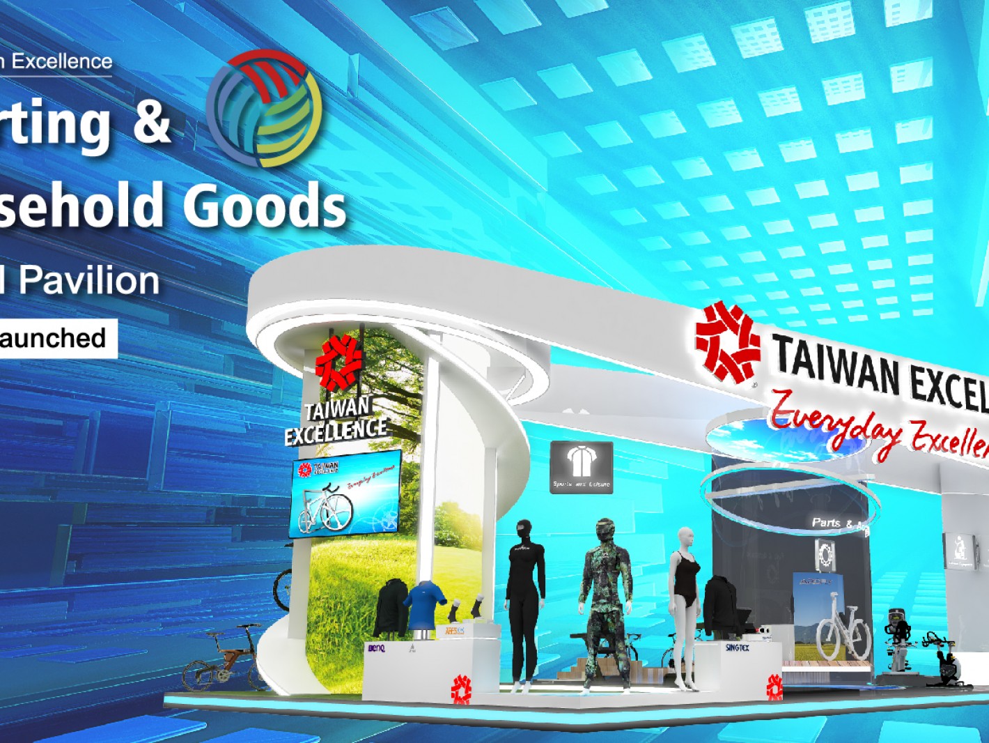 Taiwan Excellence Sporting &amp; Household Goods Virtual Pavilion is newly launched! Simple clicks bring you to the  exhibition on-site.
