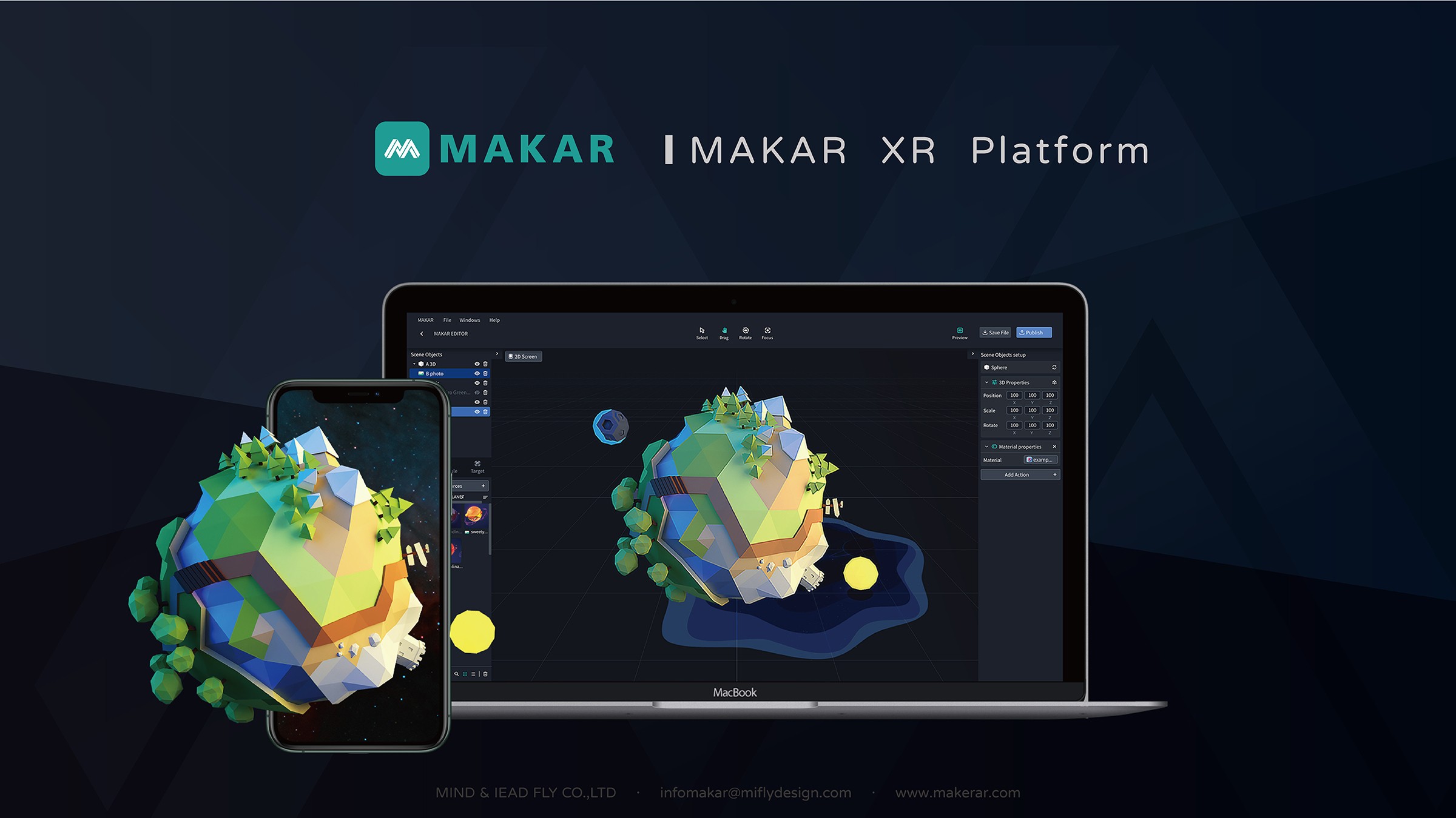 MAKAR, an AR/VR builder no-code platform. 3
