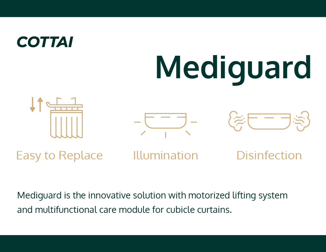 Auto lift up/down medical curtain module 3