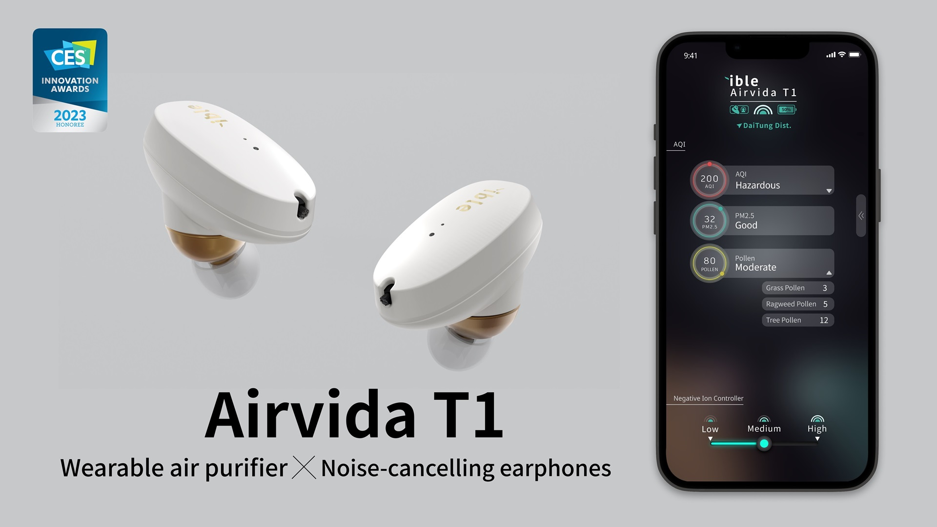 ible Airvida T1 - 空氣清淨 x 真無線藍牙降噪耳機 / 鴻辰通訊股份有限公司