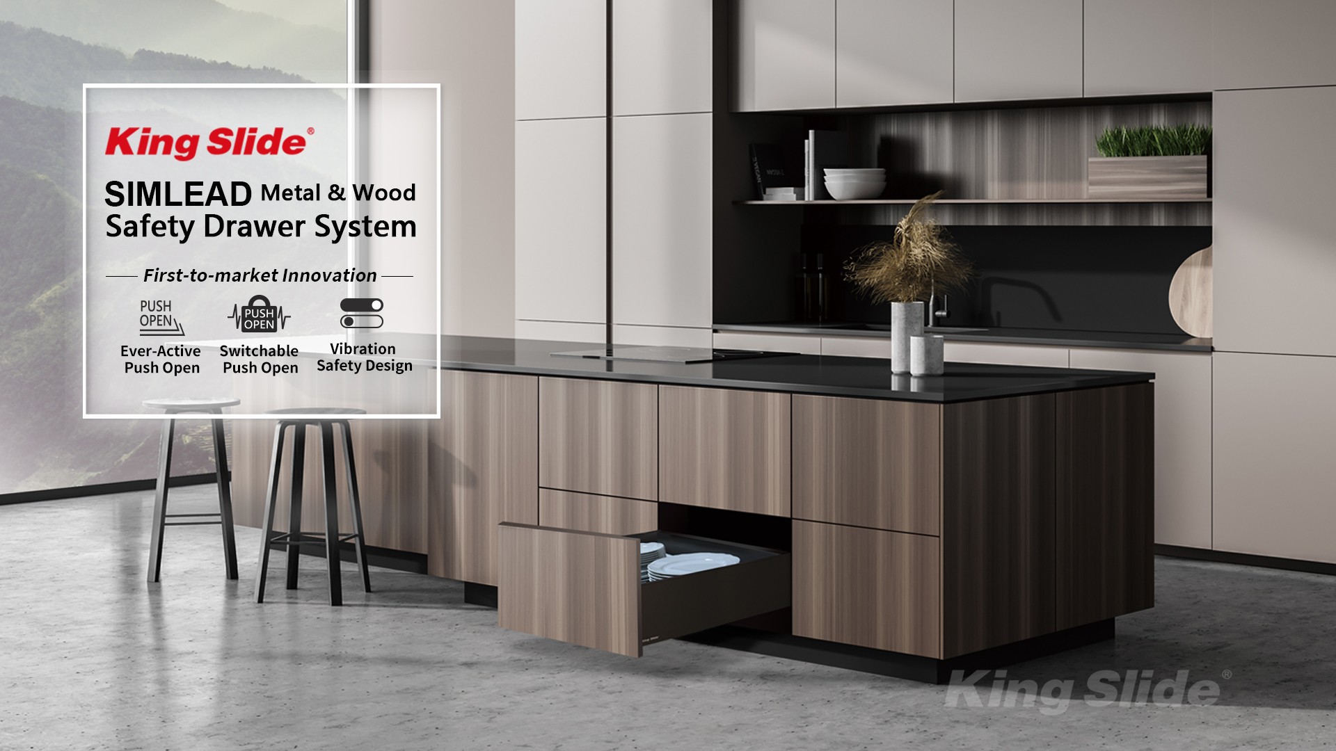 SIMLEAD Safety Drawer System with Push Open, Soft-Closing and VSD 3