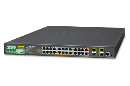 産業用24ポート802.3at PoE　光ファイバーラックマウント型マネージドスイッチ / 普萊徳科技股份有限公司(PLANET Technology Corporation)