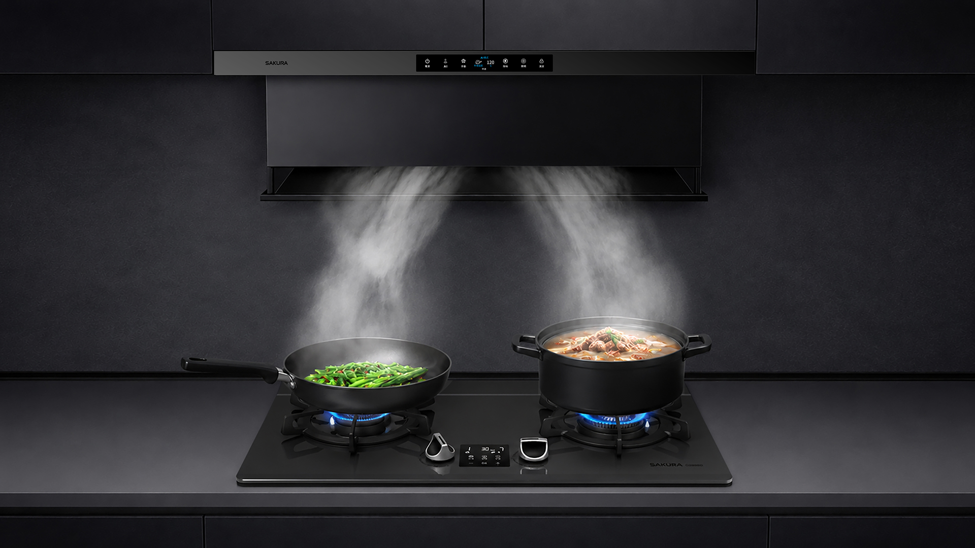 PREVU AI Kitchen System – AI Range Hood and Smart Gas Cooktop